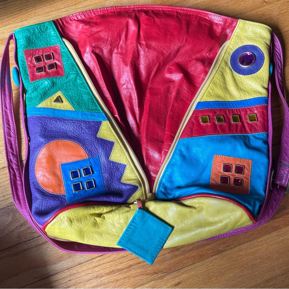 Vintage leather Geometric Women's Bag